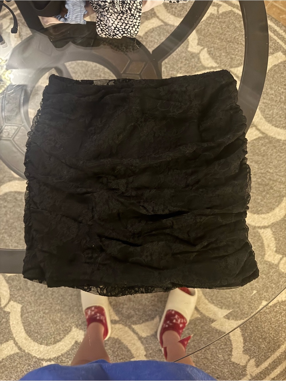 black lace skirt